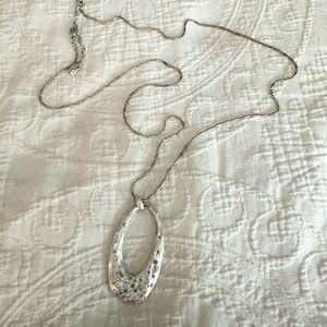 Silver Plated Long Necklace With Pendant